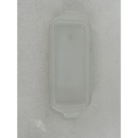 Vintage Fire King OVEN WARE Milk Glass Butter Dish w/Clear Cover - Picture 4 of 7